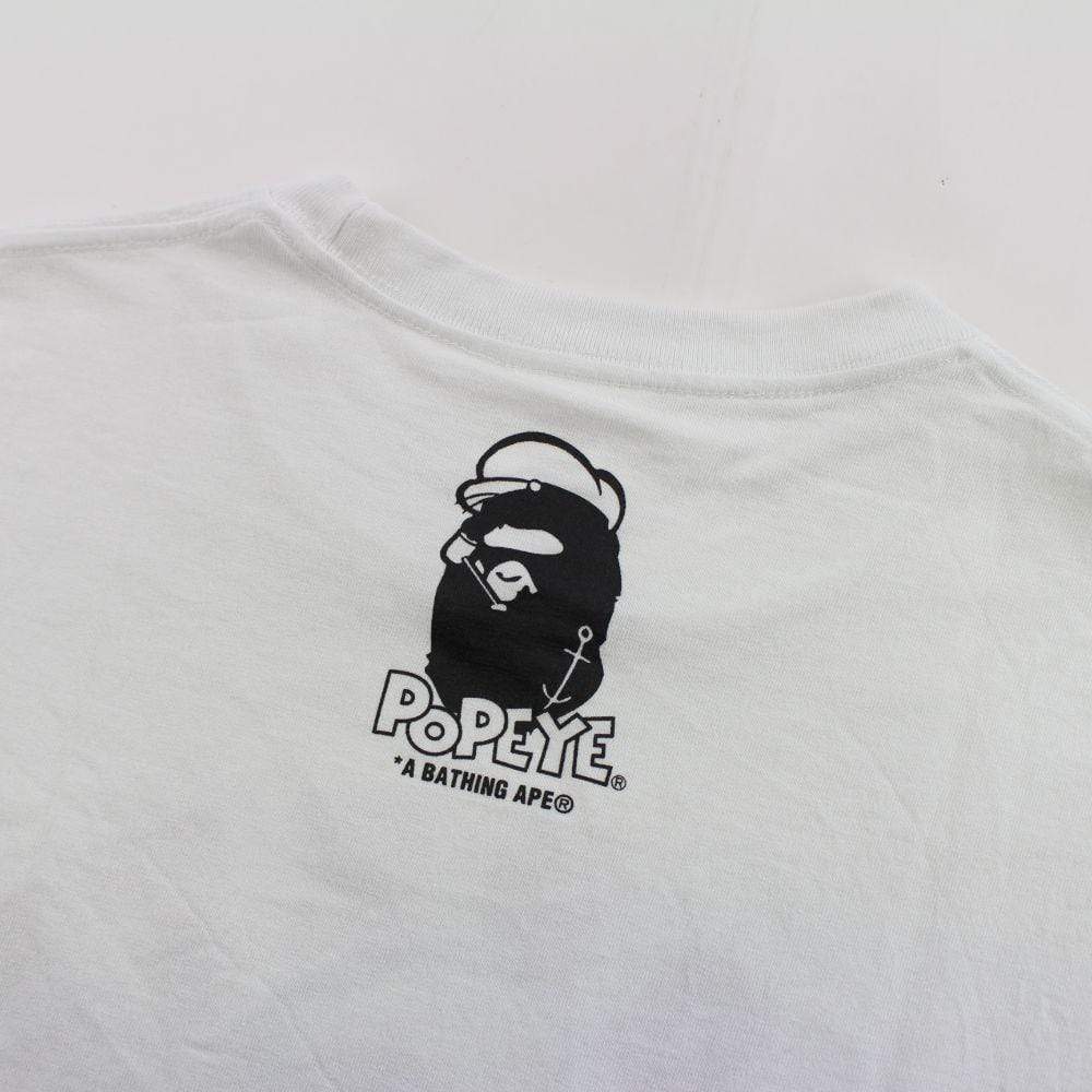 Bape x Popeye College Logo Tee White - SaruGeneral