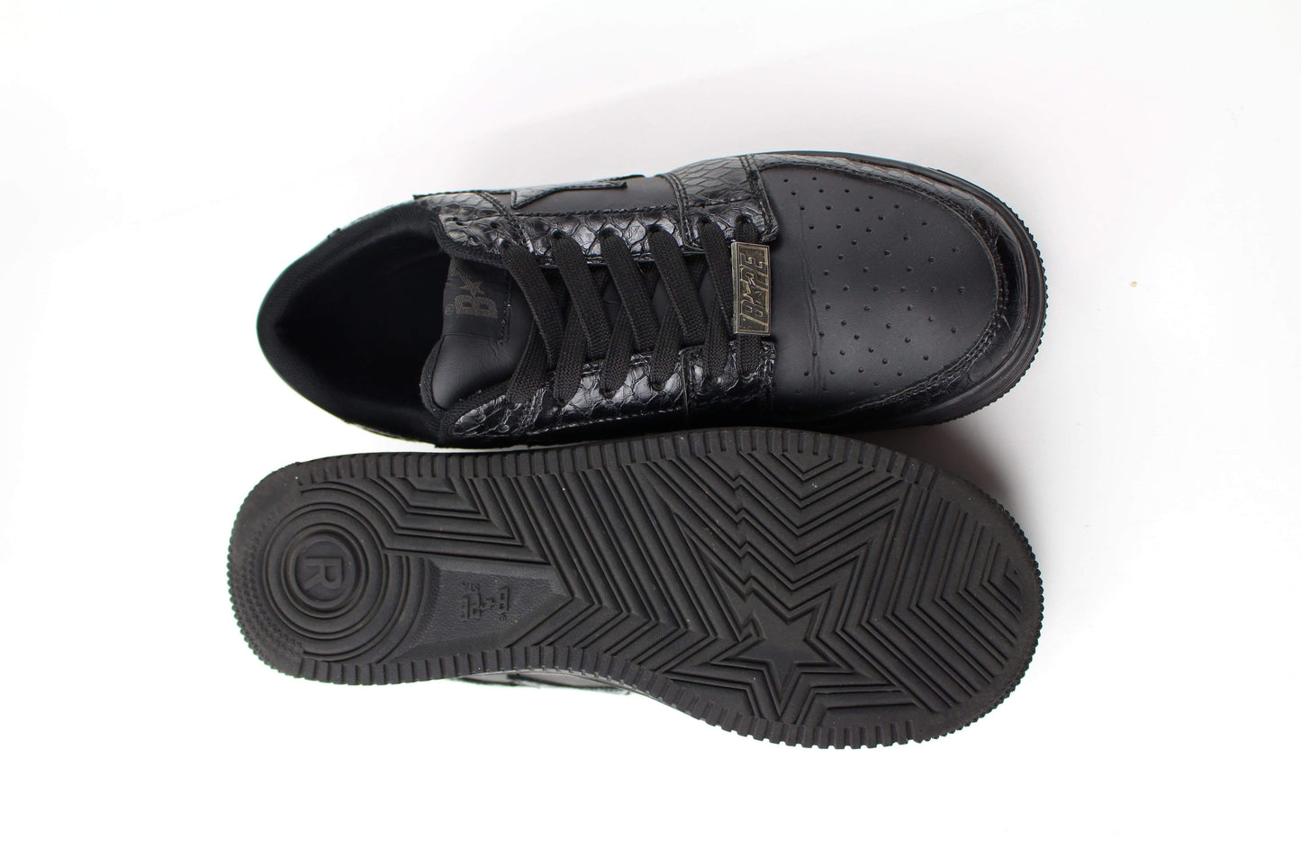 Bapestas Black-black Snakeskin - SaruGeneral