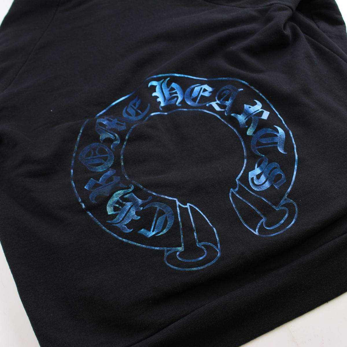 chrome hearts blue horseshoe hoodie black - SaruGeneral