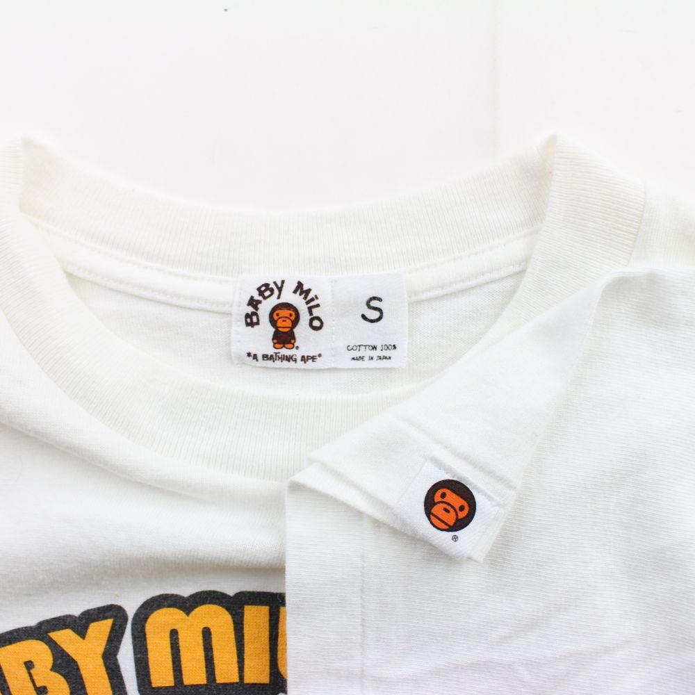 bape baby milo pink generals logo tee white - SaruGeneral
