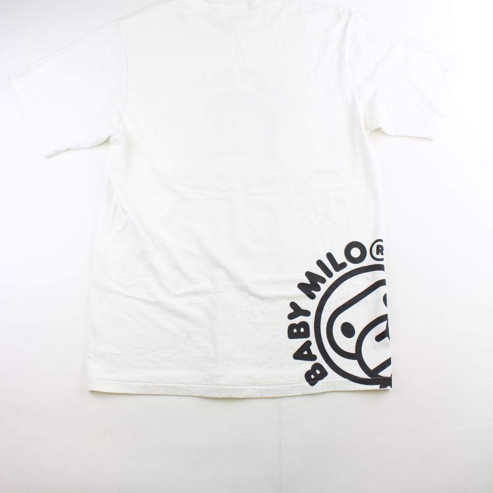 Bape baby milo peeking logo tee white - SaruGeneral