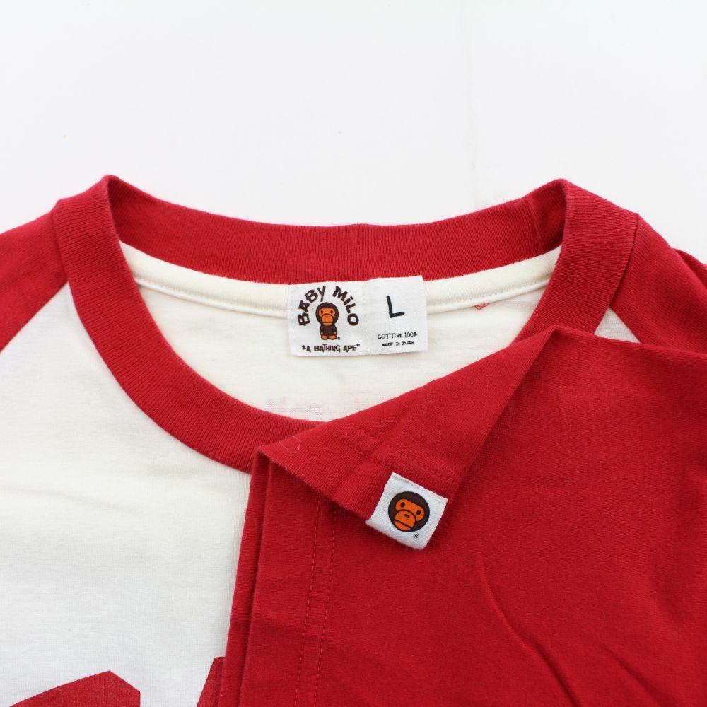 bape baby milo logo baseball SS Red - SaruGeneral