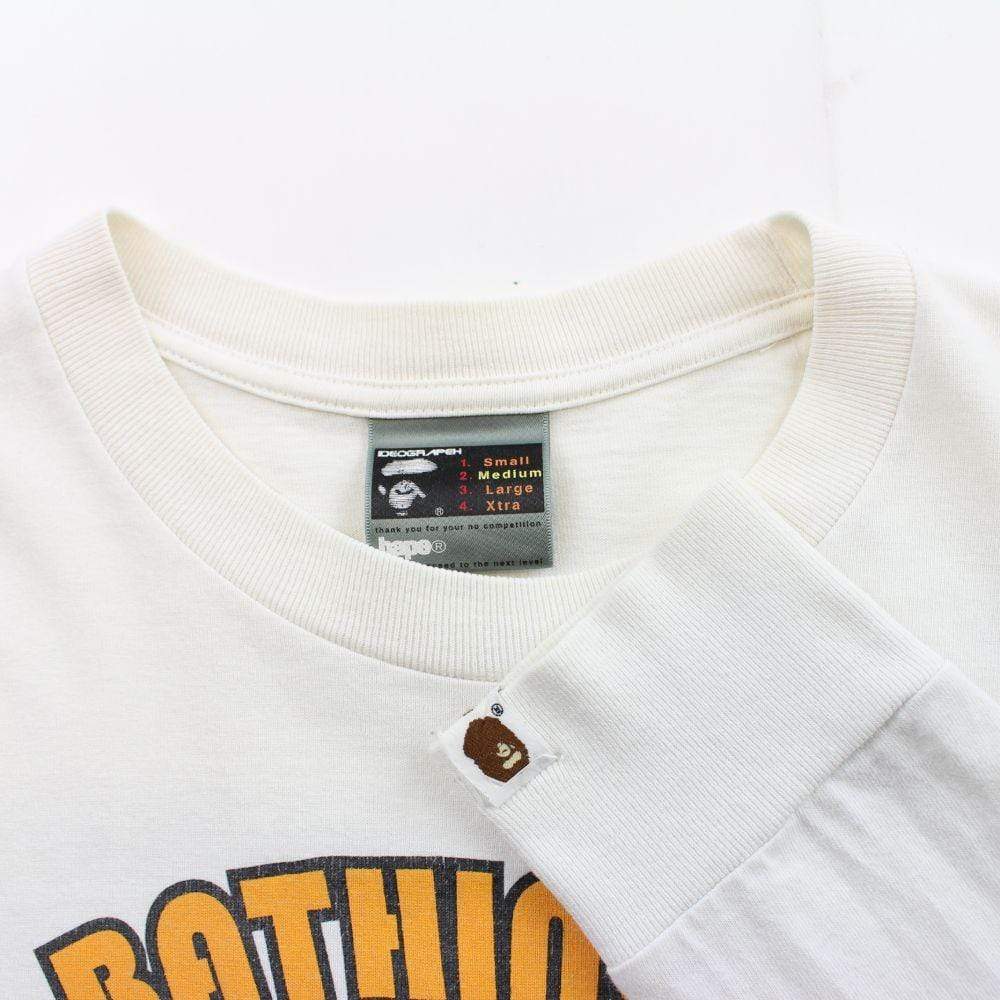bape black white brown generals logo LS white - SaruGeneral