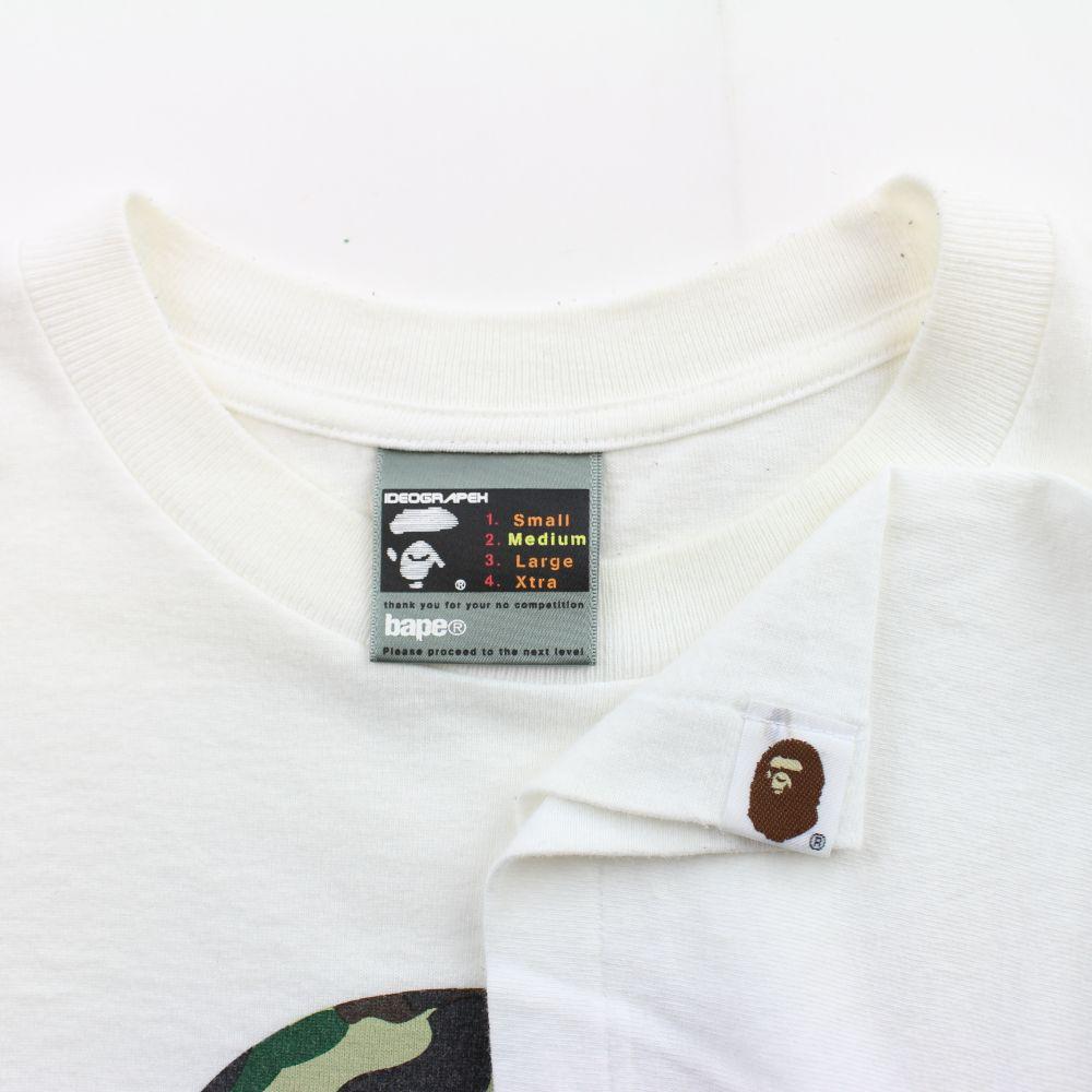 bape 1st Green big ape logo tee white - SaruGeneral