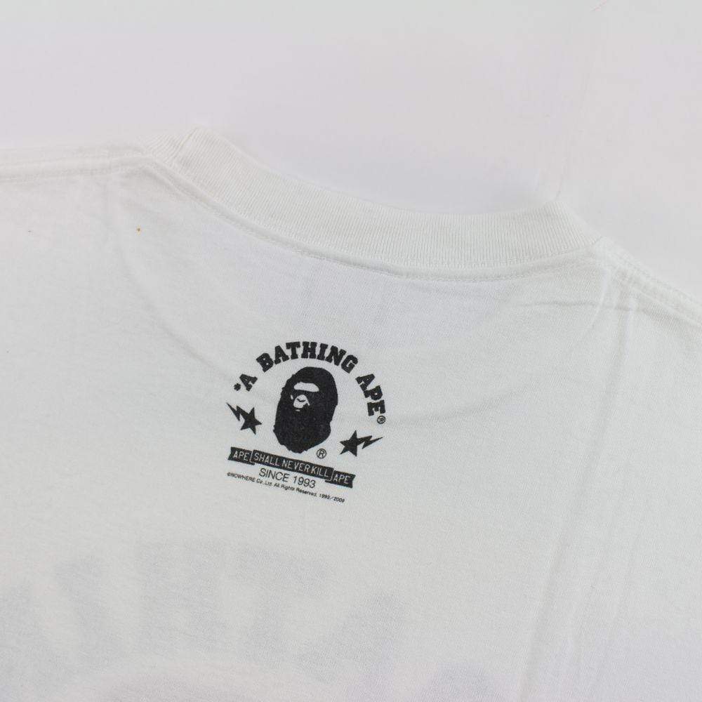 Bape Triple Head College Logo Tee White - SaruGeneral