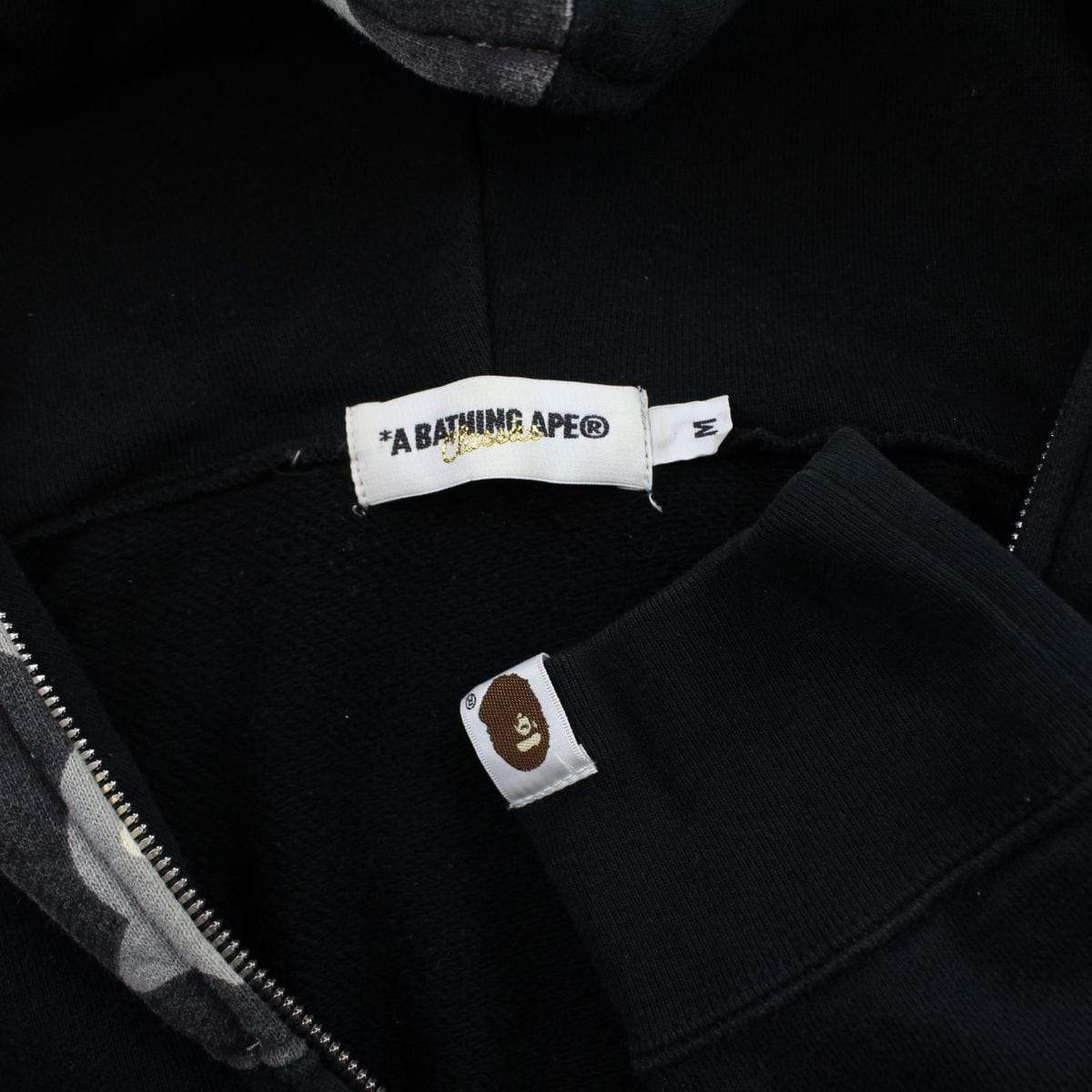 Bape Grey Camo Shark Hoodie Black - SaruGeneral