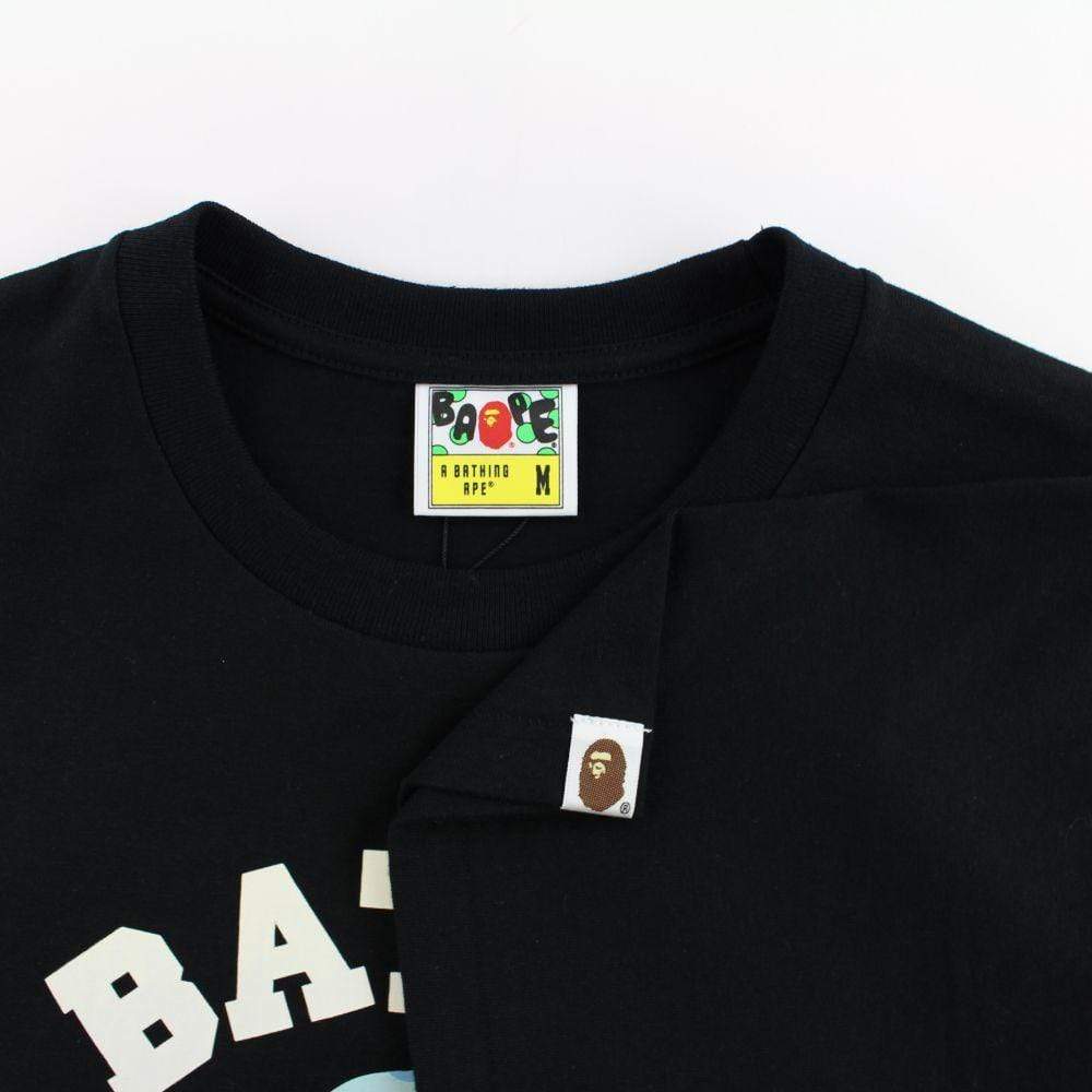 Bape ABC Blue Camo College Logo Tee Black - SaruGeneral
