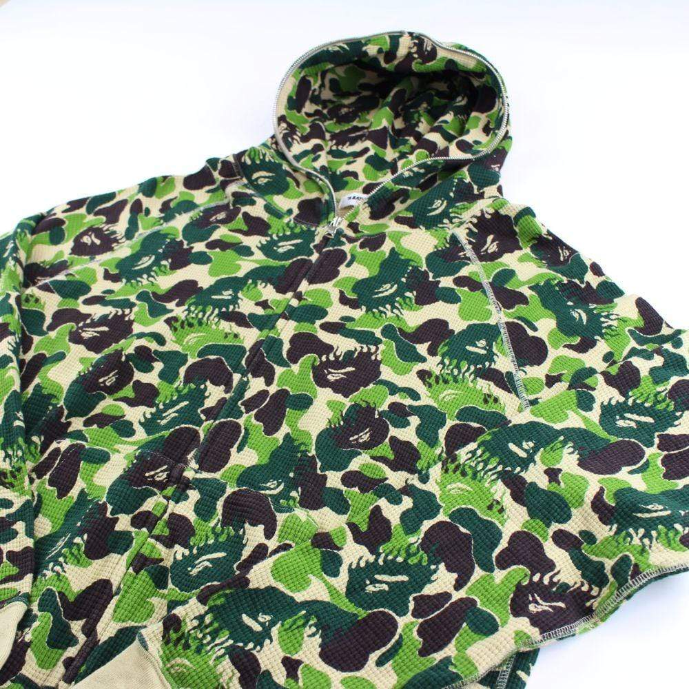 Bape Flame ABC Green Camo Full Zip Hoodie - SaruGeneral