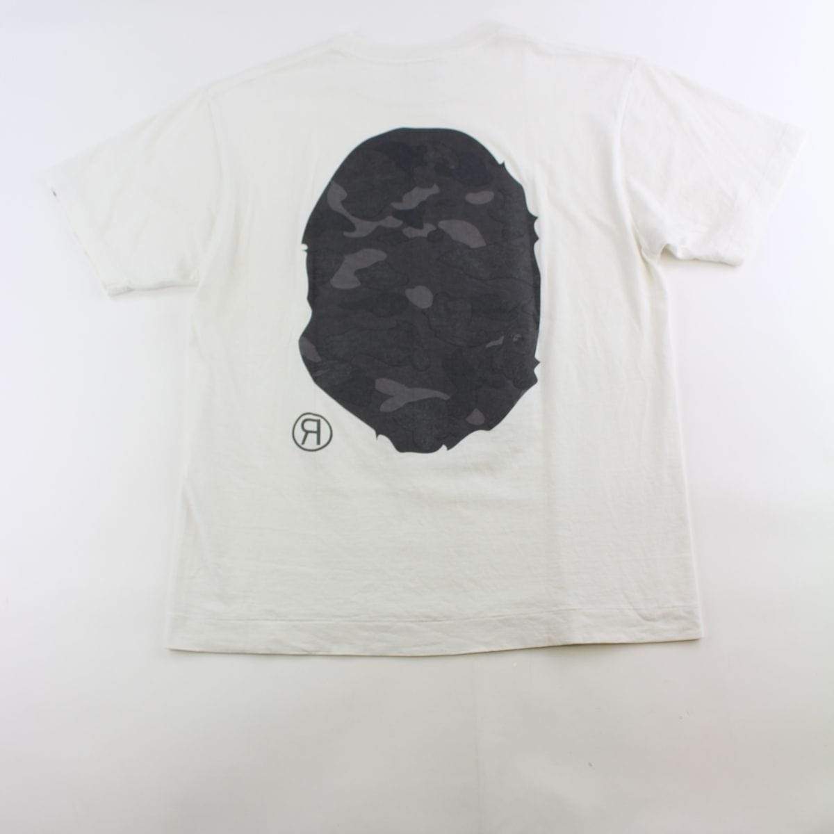 Bape Black Camo Big Ape Logo Tee White - SaruGeneral