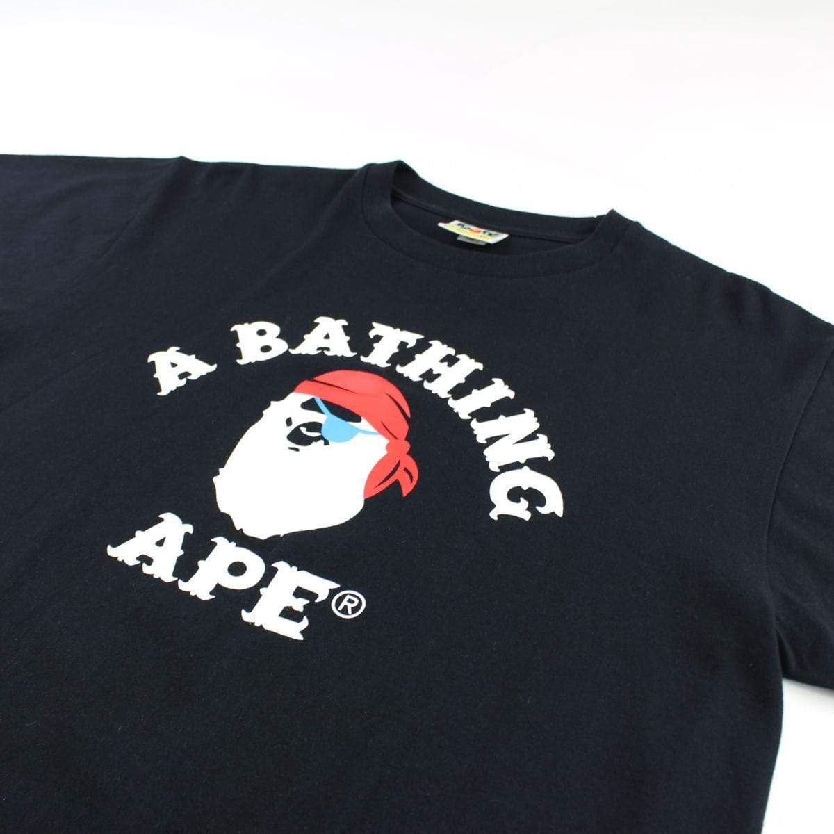 Bape Pirate Store College Logo Tee Black - SaruGeneral