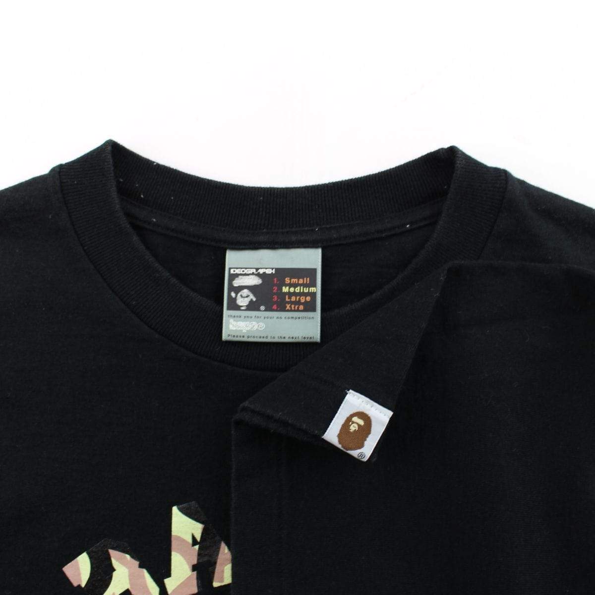 Bape Tribal Camo College Logo Tee Black - SaruGeneral