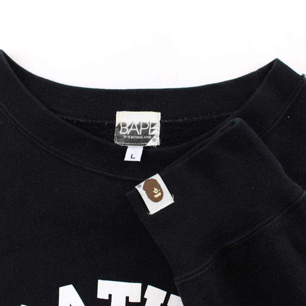 Bape College Logo Crewneck Black - SaruGeneral