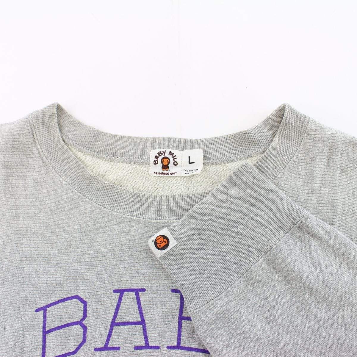 Bape Baby Milo Sleeping Crewneck Grey - SaruGeneral