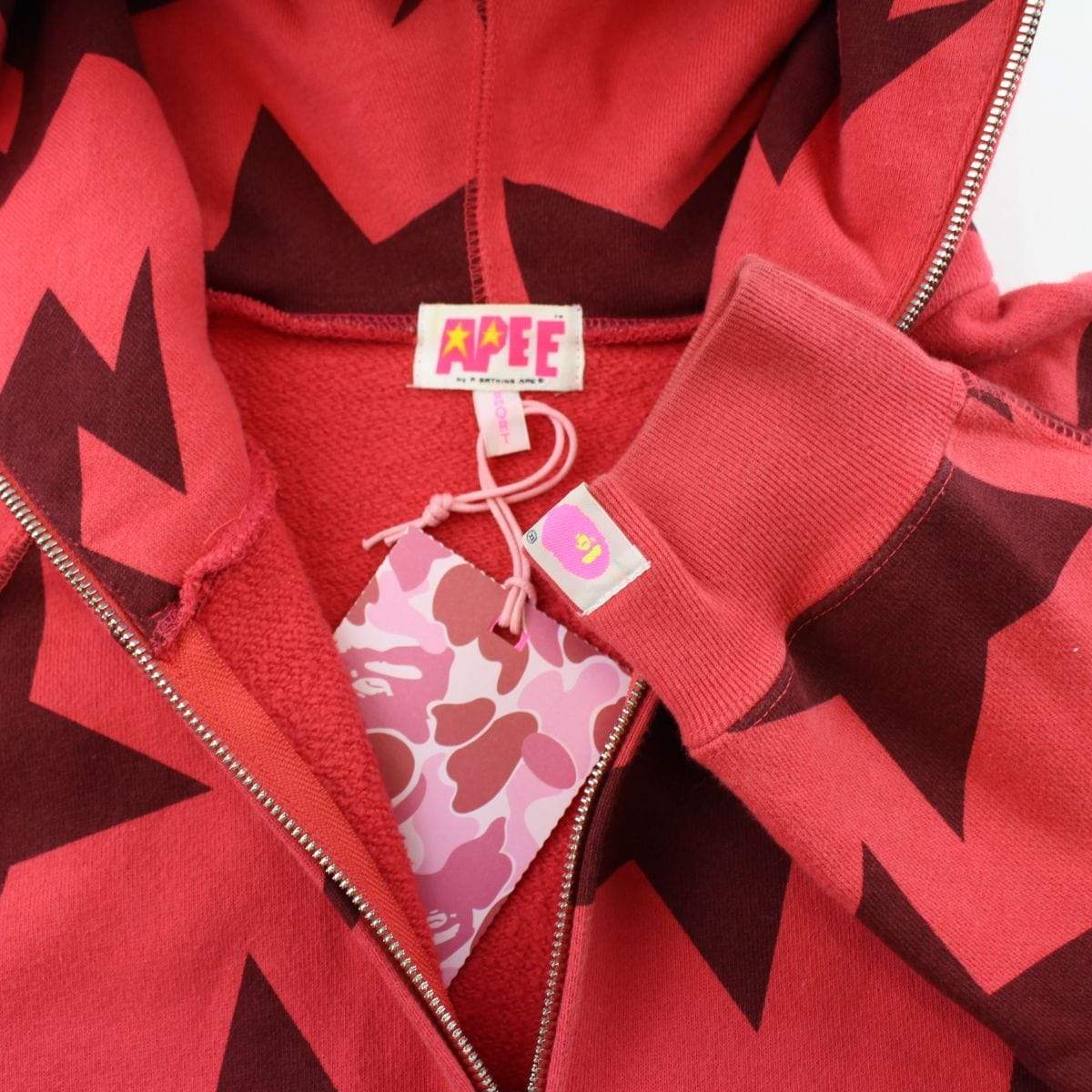 Bape Red Bapesta All Over Print Hoodie - SaruGeneral
