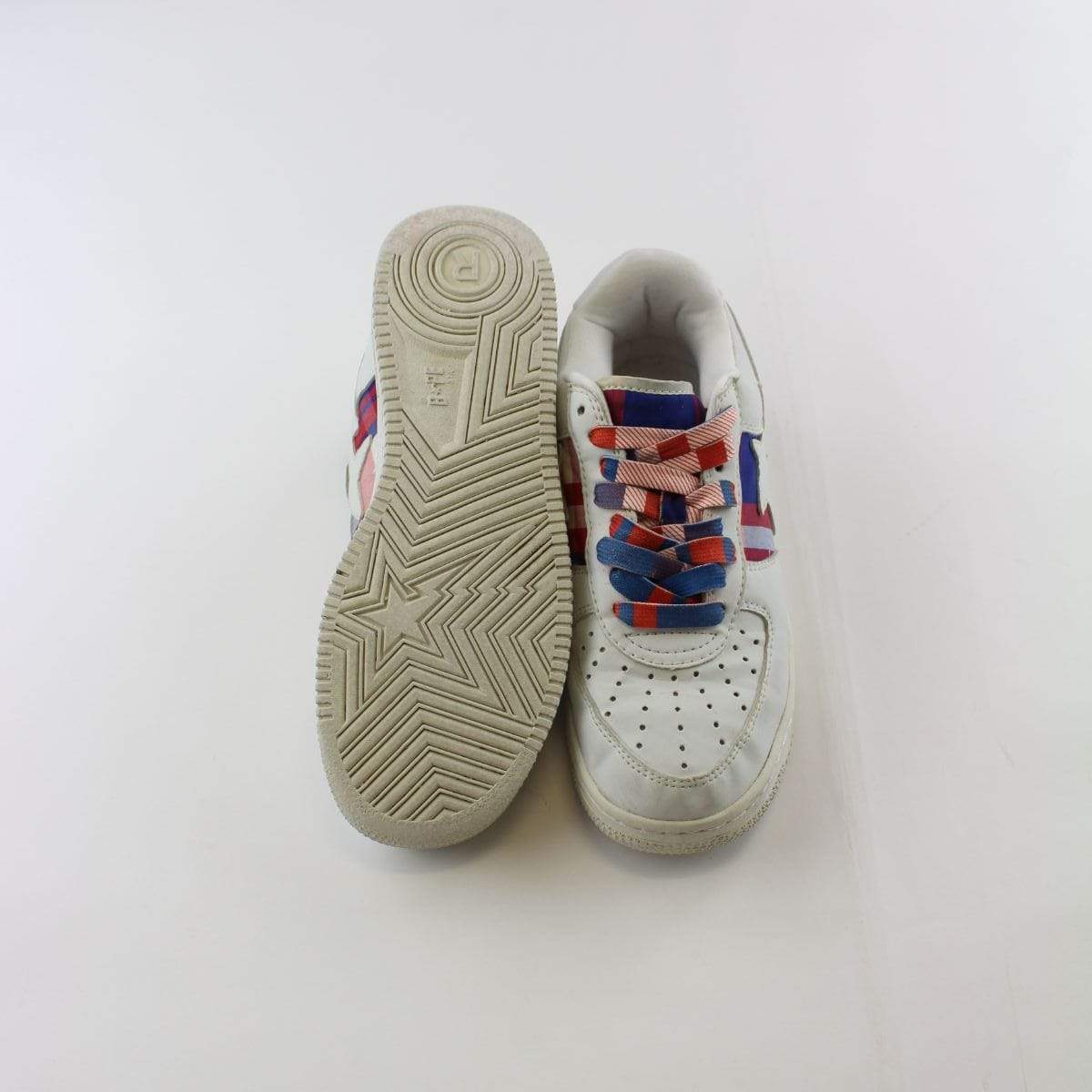 Bapesta Union Jack Red Plaid White - SaruGeneral