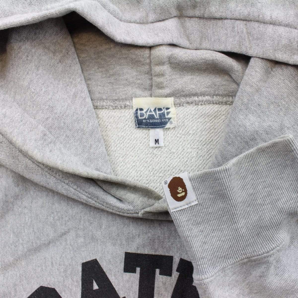 bape crystal eyes college logo hoodie grey - SaruGeneral