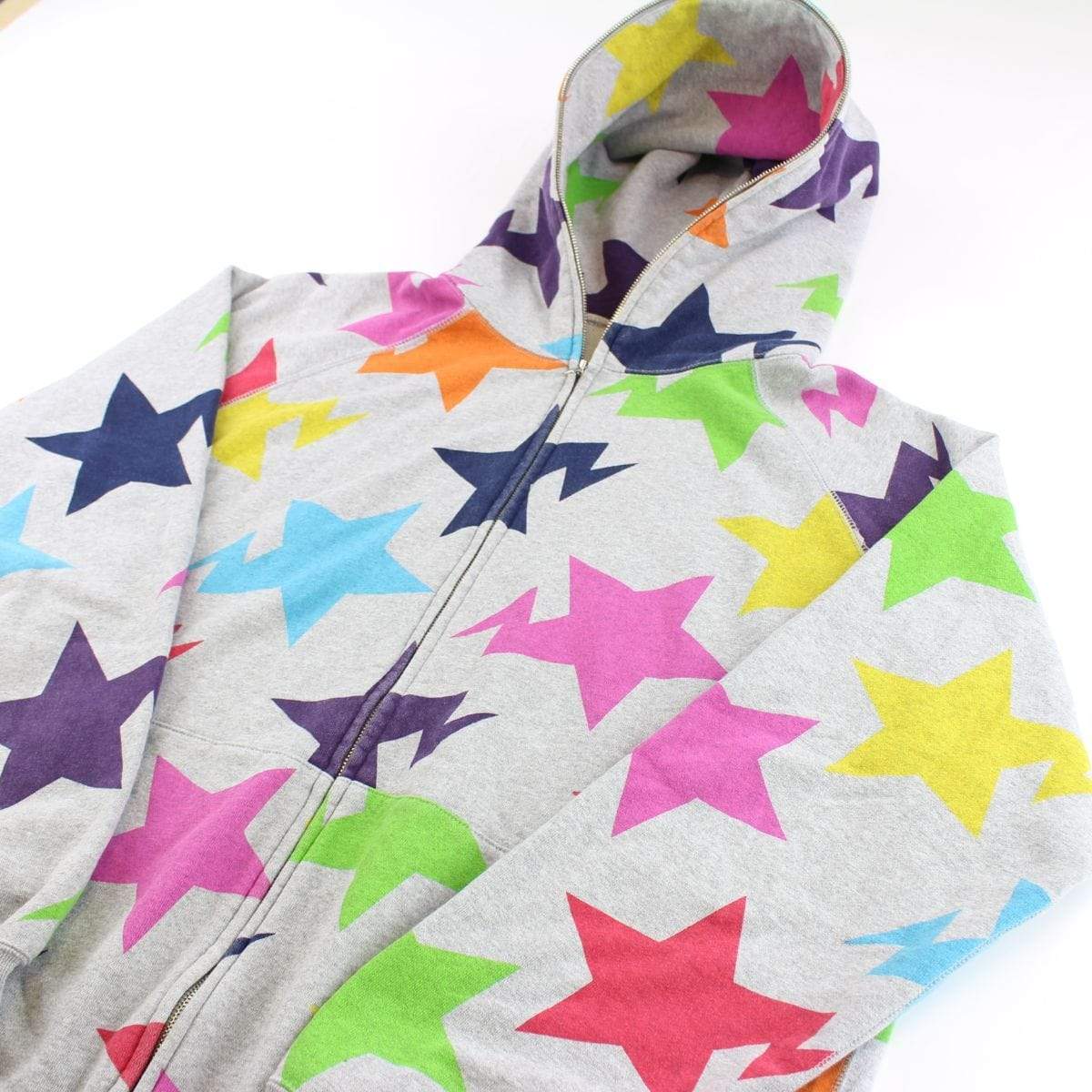 Bapesta Multicolour Allover Fullzip Hoodie Grey - SaruGeneral