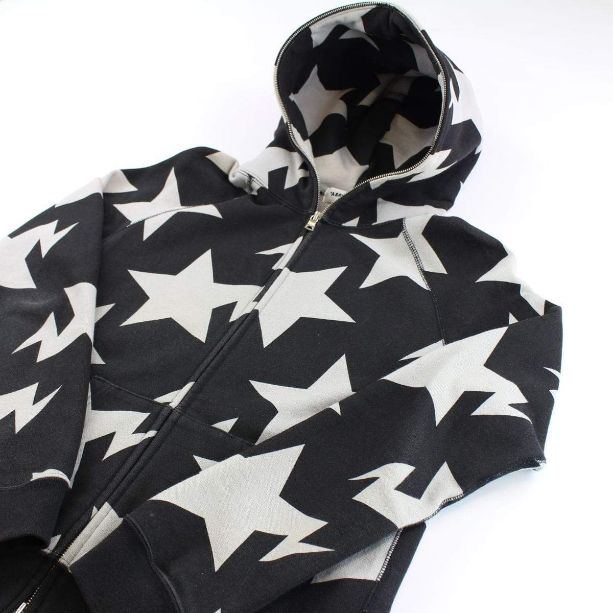 Bapesta Grey Allover Fullzip Hoodie Black - SaruGeneral