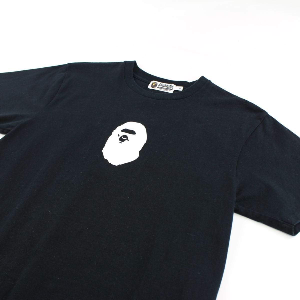 Bape White Ape Logo Tee Black - SaruGeneral