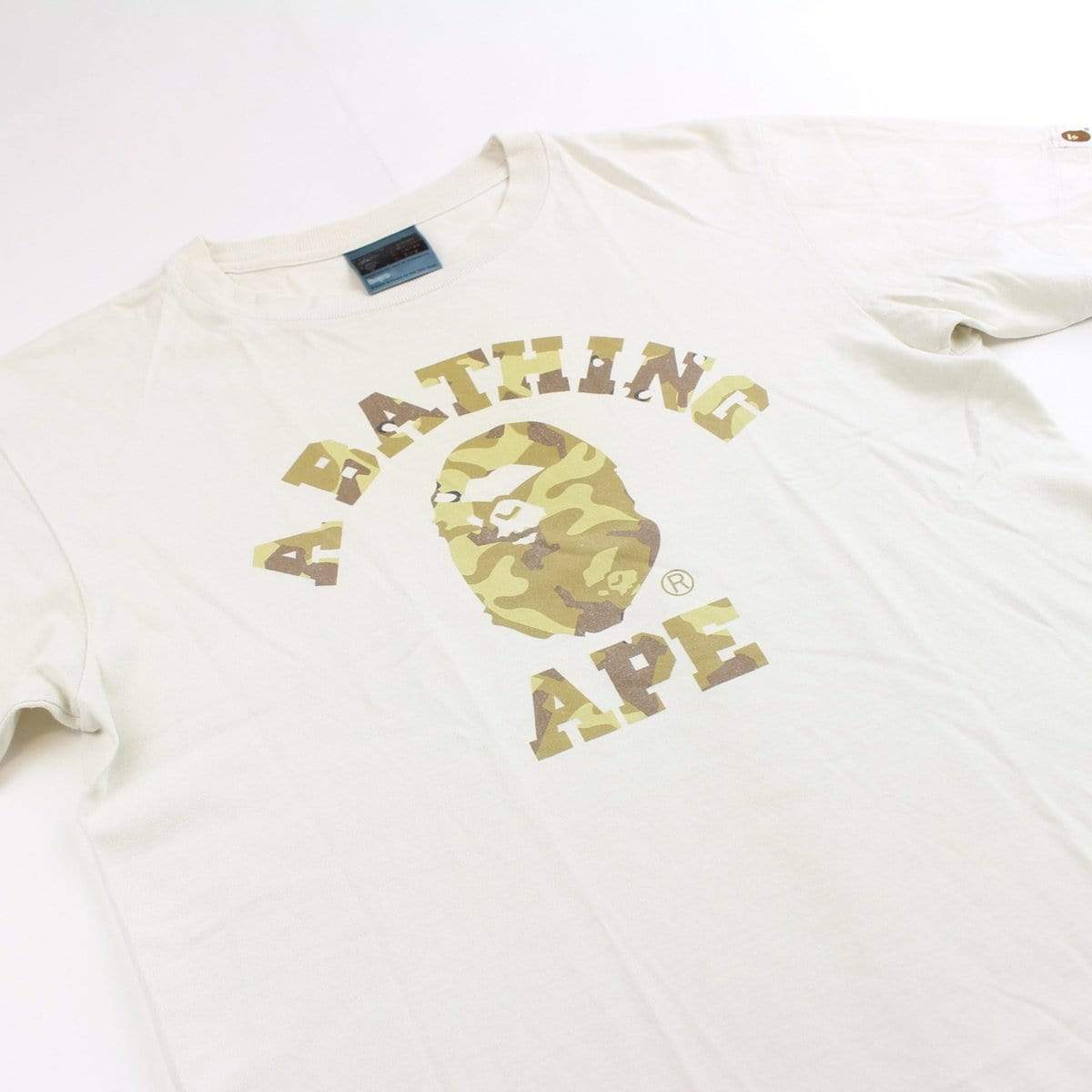 bape angry face desert camo college tee white - SaruGeneral