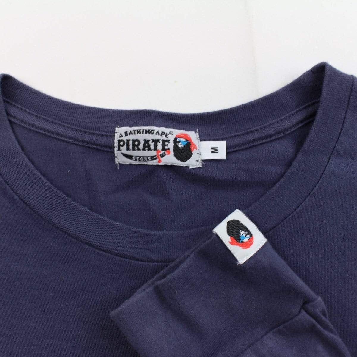 bape pirate logo ls navy - SaruGeneral
