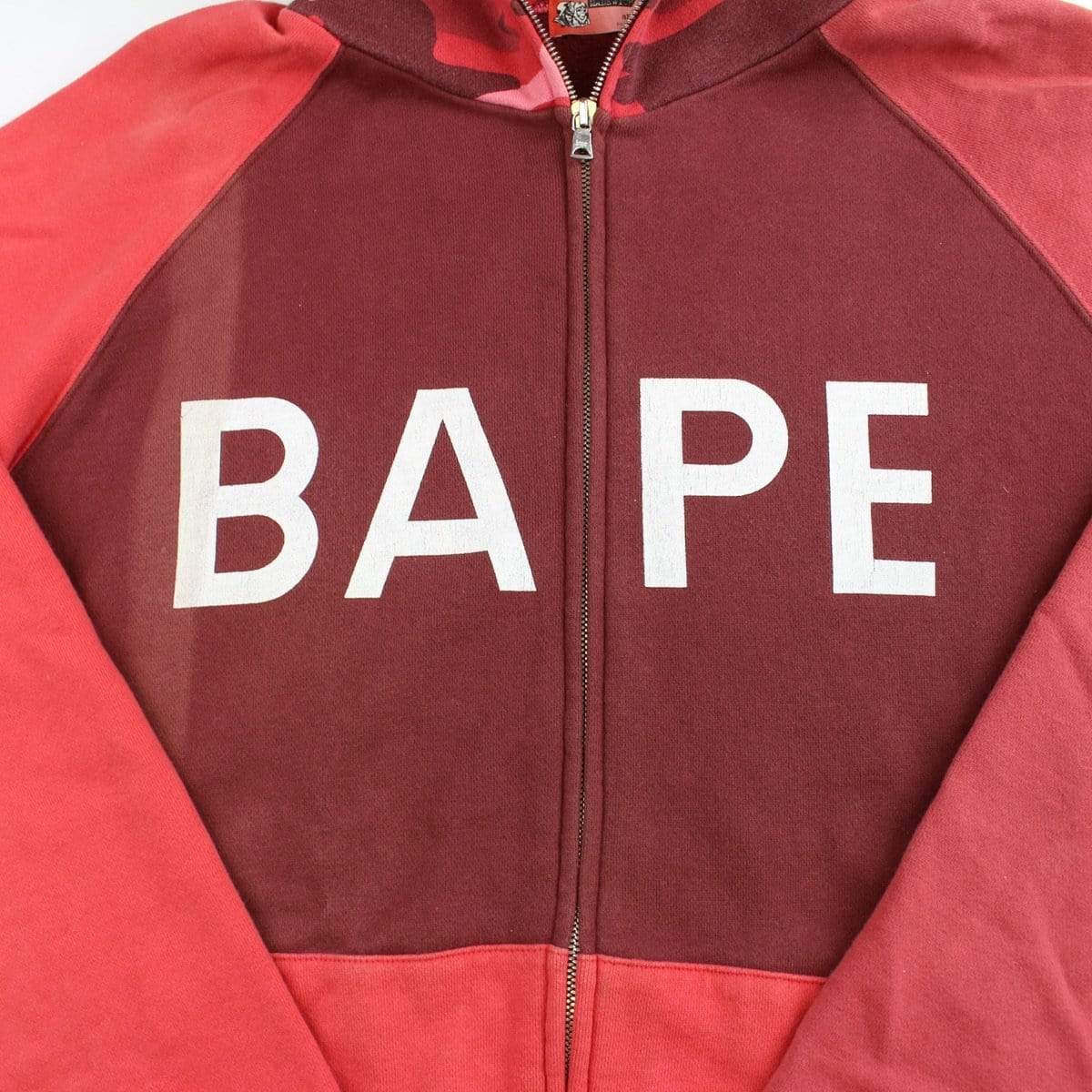 bape text red camo full zip - SaruGeneral