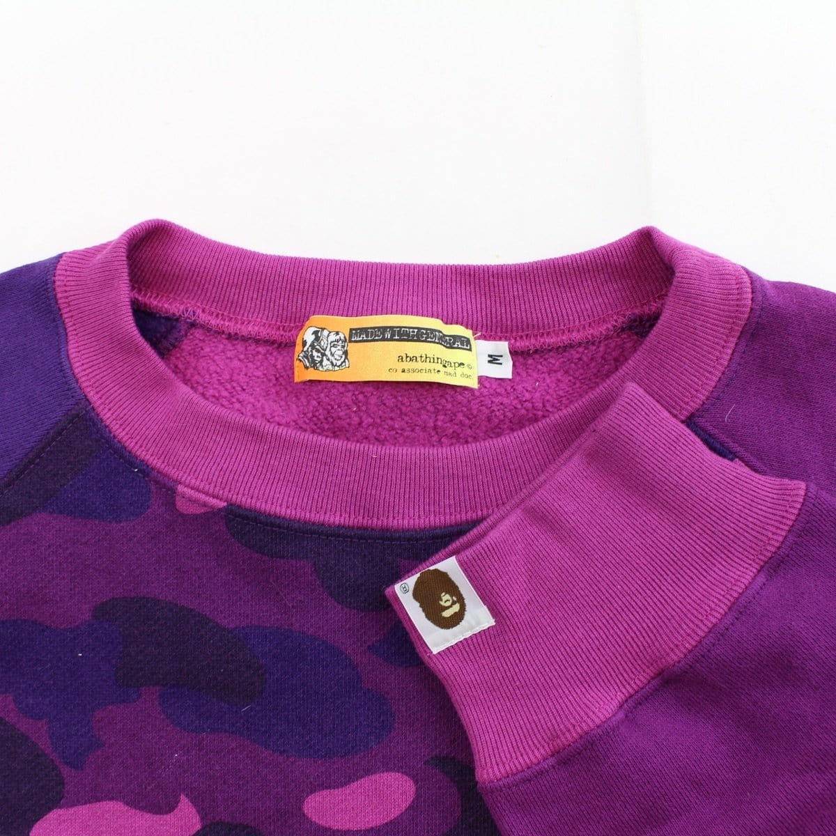 bape purple camo patch crewneck - SaruGeneral