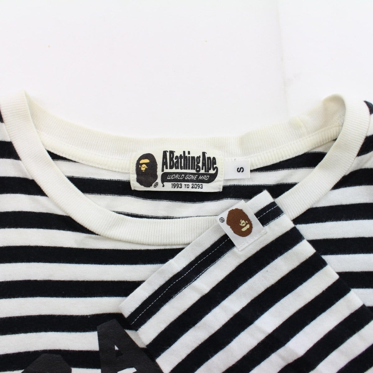 bape black stripe college logo ls - SaruGeneral