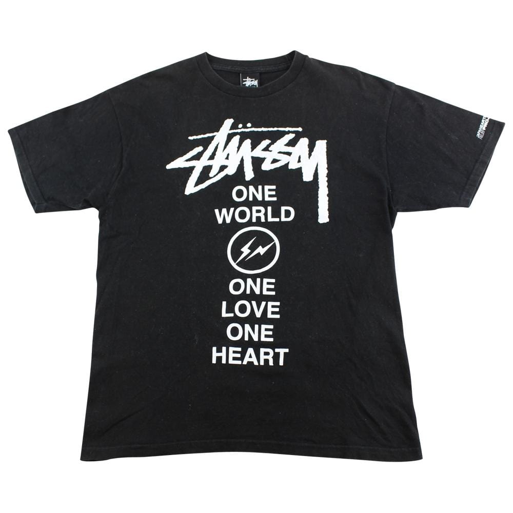 Stussy x Fragment One World Logo Tee Black – SARUGENERAL