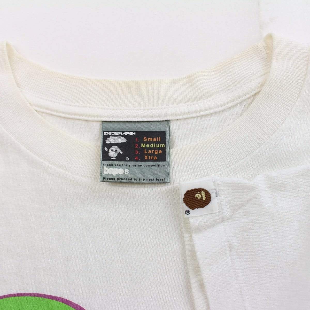 bape green og text tee white - SaruGeneral