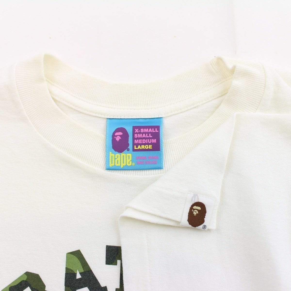 bape green camo nyc college logo tee white - SaruGeneral