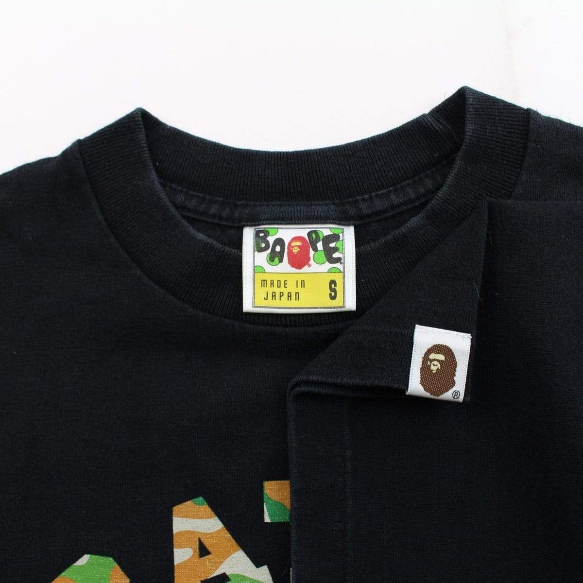 bape puzzle camo college logo tee black - SaruGeneral