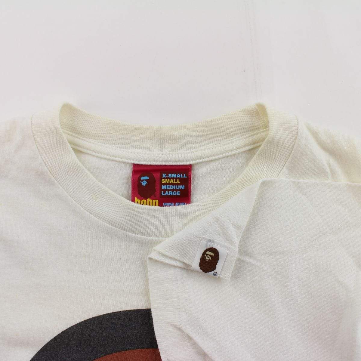 Bape Circle Logo Ape Face Tee White - SaruGeneral