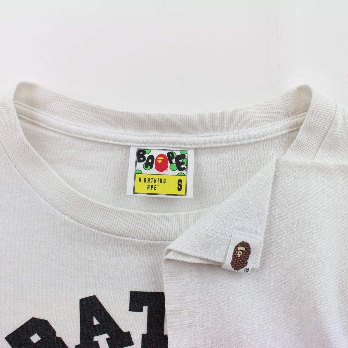 Bape Original College Logo Tee White - SaruGeneral