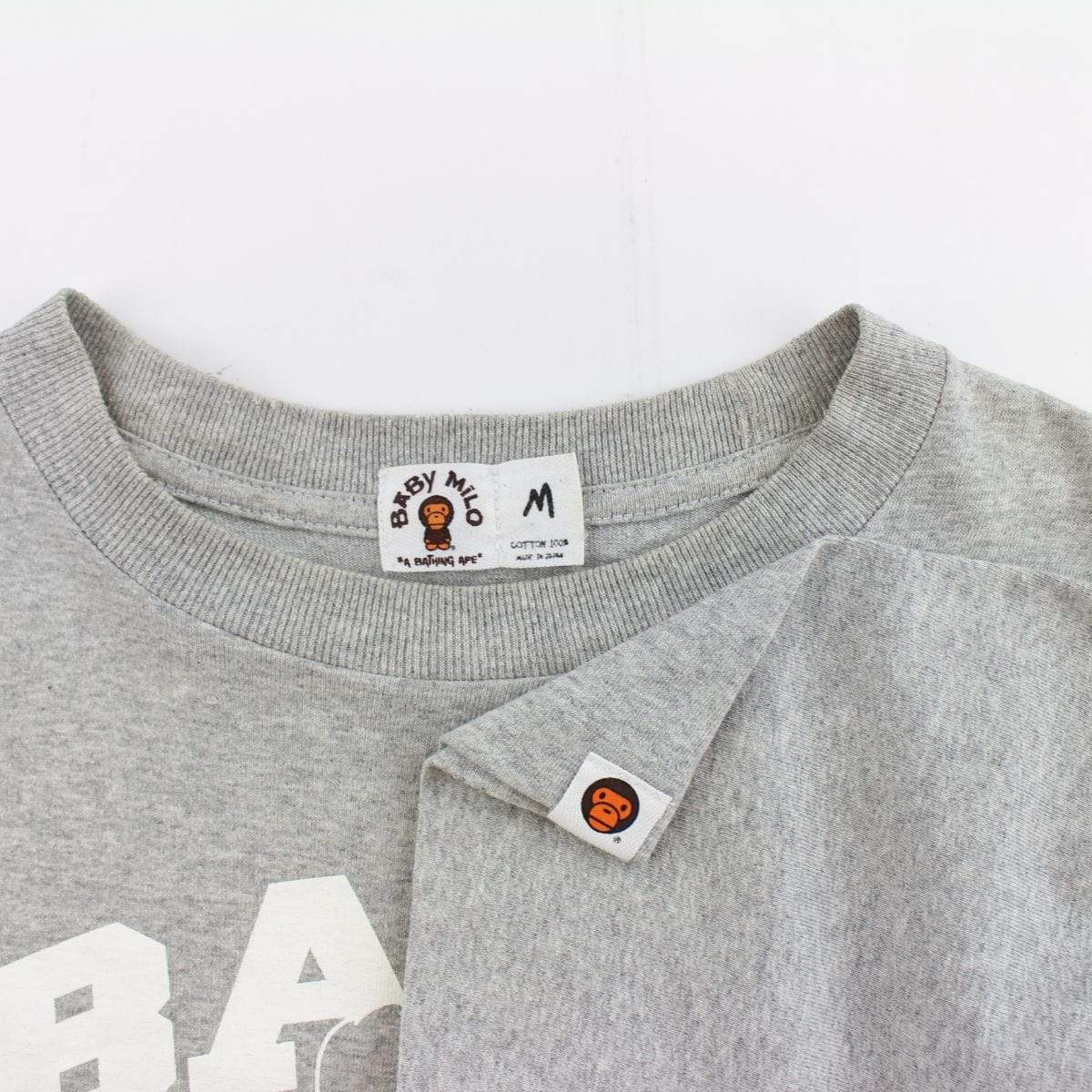 Bape Baby Milo Text Tee Grey - SaruGeneral