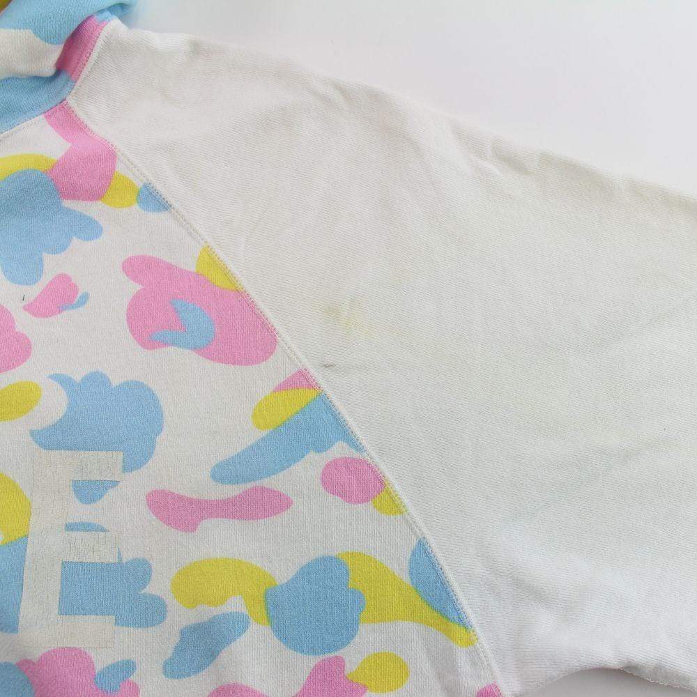 Bape White Text Candy Camo Hoodie White - SaruGeneral