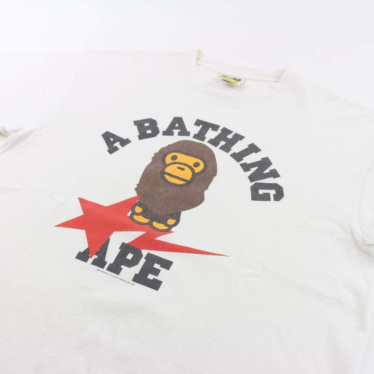 Bape Baby Milo Bapesta College Logo Tee White - SaruGeneral
