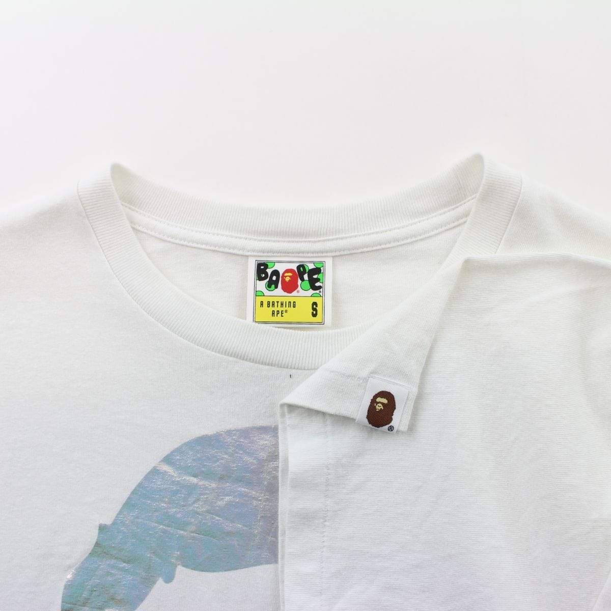 Bape Silver Foil Big Ape Logo Tee White - SaruGeneral