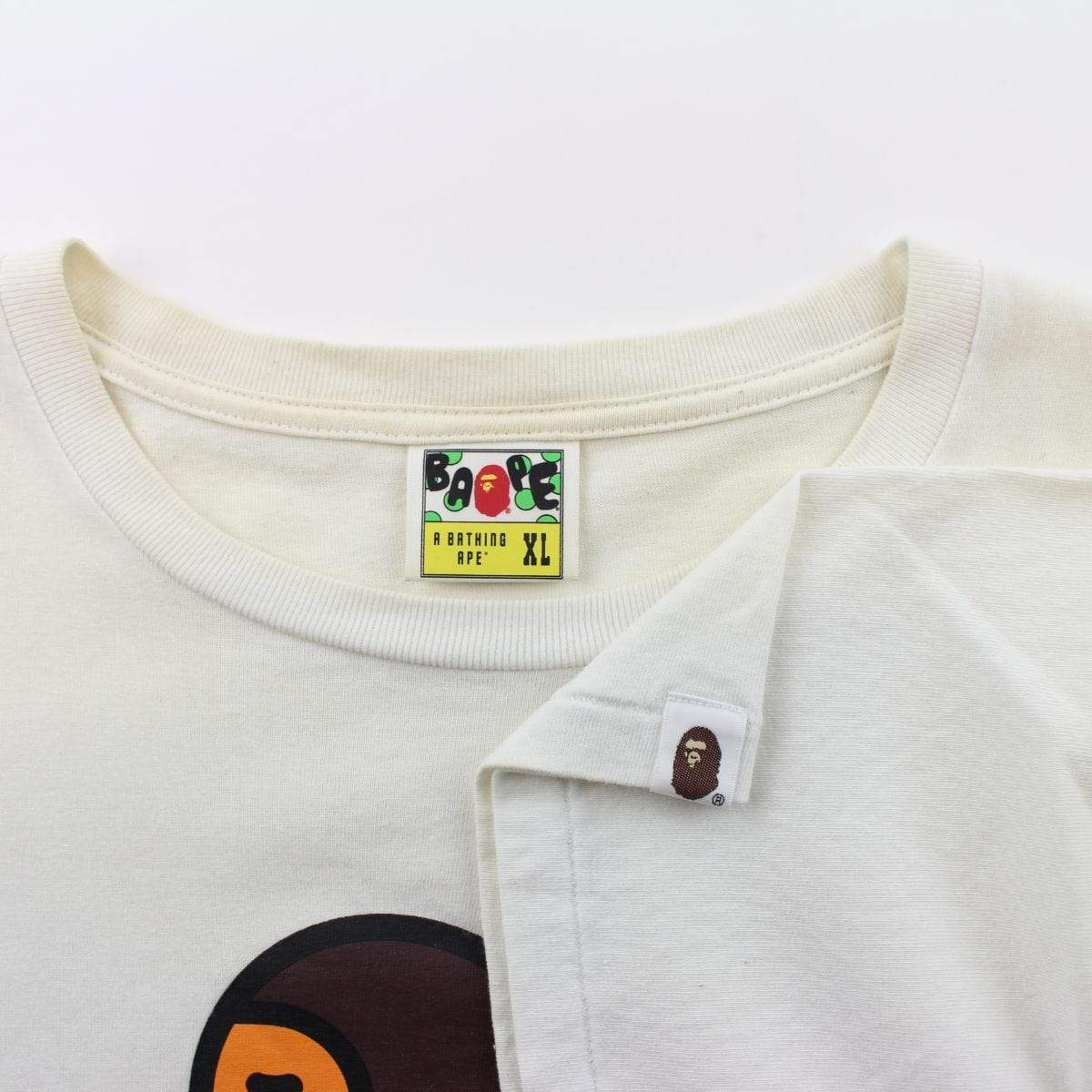Bape Sleeping Baby Milo Big Ape Tee White - SaruGeneral