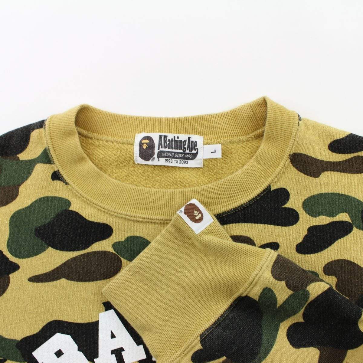 Bape 1st Yellow Camo College Logo Crewneck - SaruGeneral