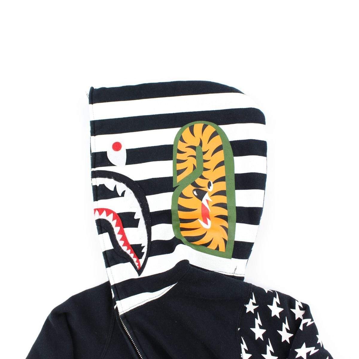 Bape USA Bapesta Flag Shark Hoodie Black - SaruGeneral