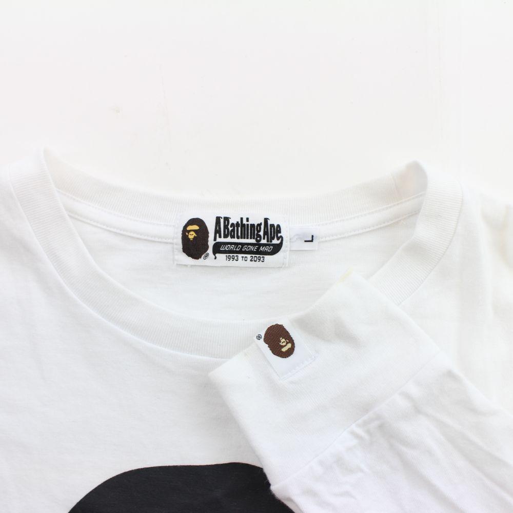 Bape Black Big Ape Logo LS White - SaruGeneral