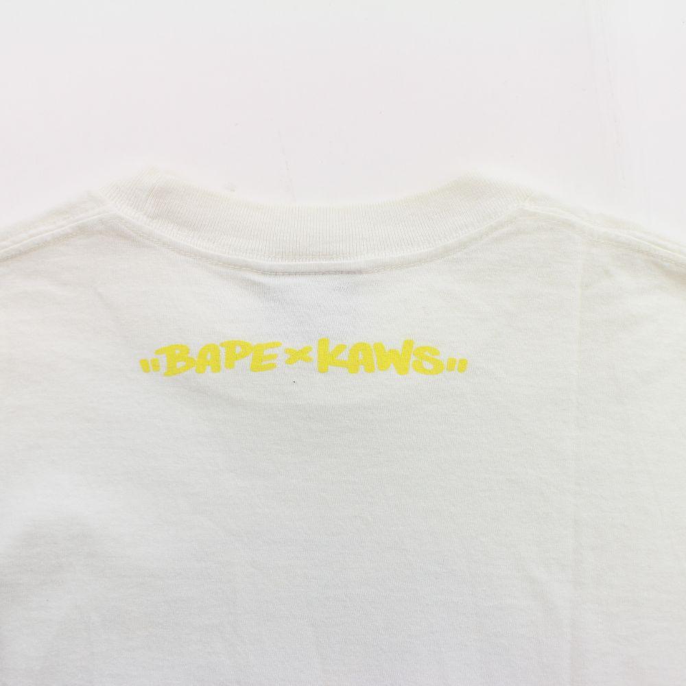 Bape Kaws Sta Yellow Grey Big Ape Logo Tee White - SaruGeneral