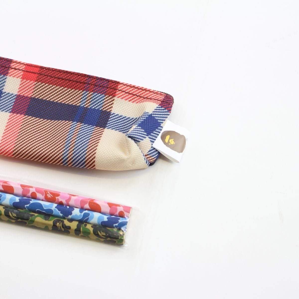 Bape plaid pencil case set - SaruGeneral