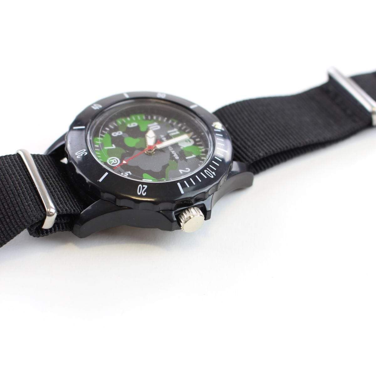 Bape Green & Grey Camo Watch Black - SaruGeneral