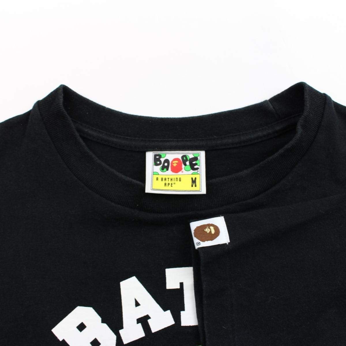 Bape ABC Green Camo College Logo Tee Black - SaruGeneral
