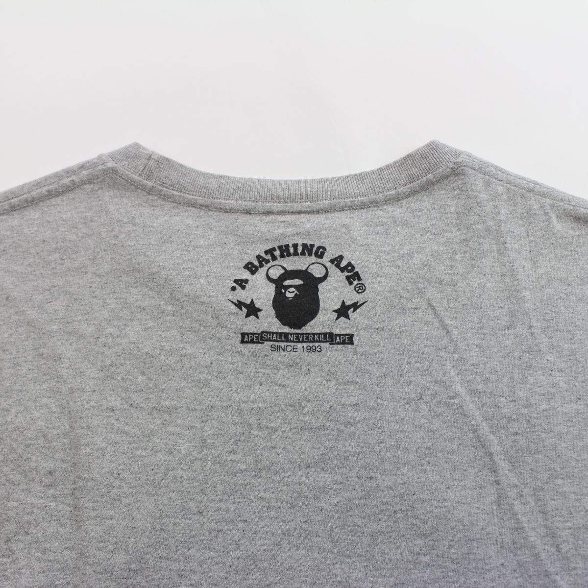 Bape Bearbrick ABC Blue Camo Shark Face Bear Tee Grey - SaruGeneral