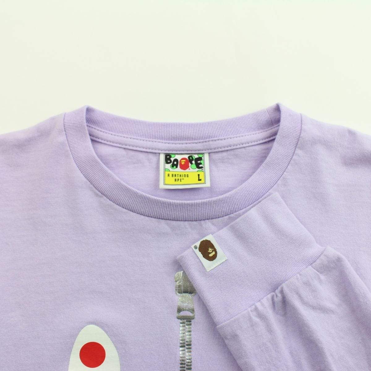 Bape Grey Shark Face Purple LS - SaruGeneral