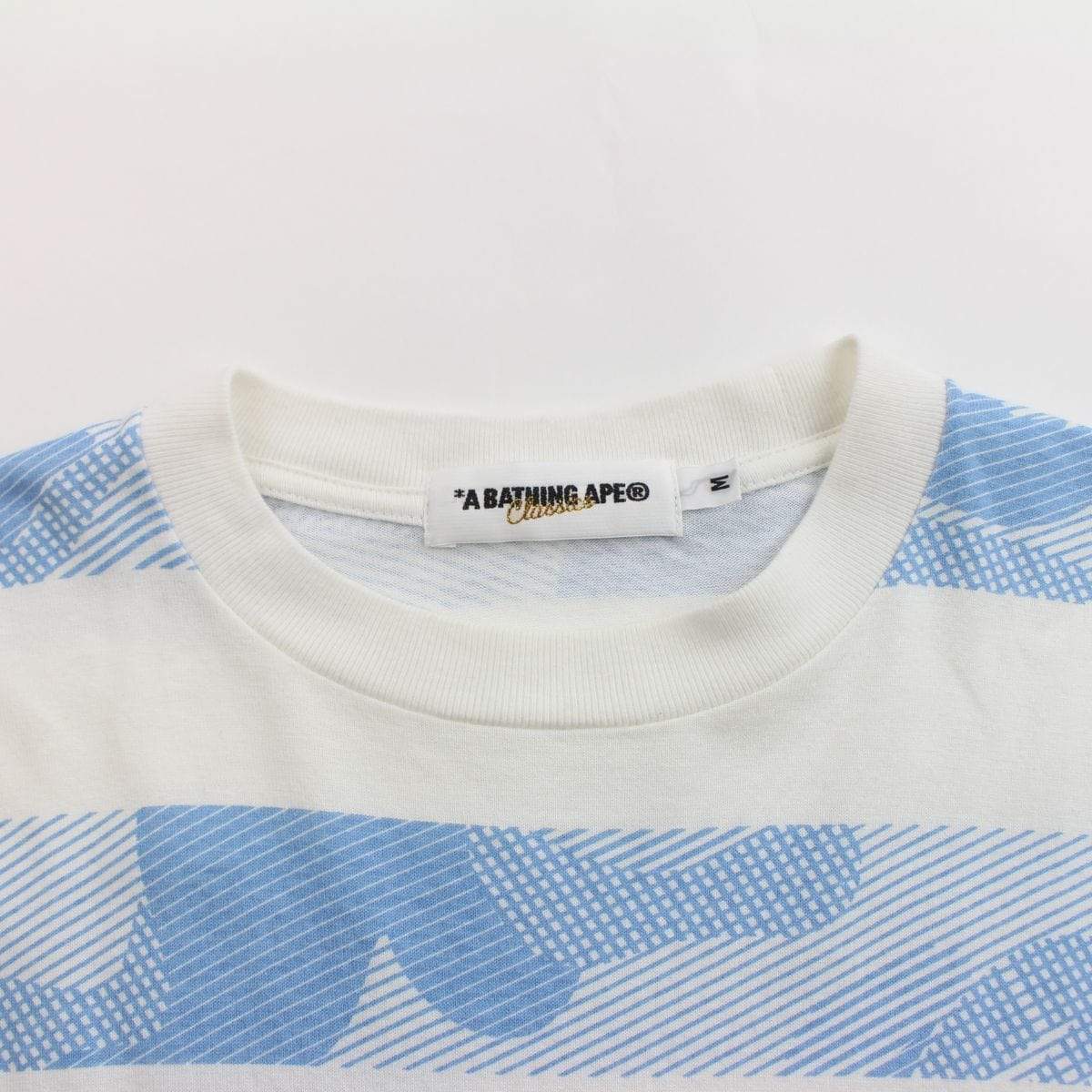 Bape ABC Blue Camo Striped LS White - SaruGeneral