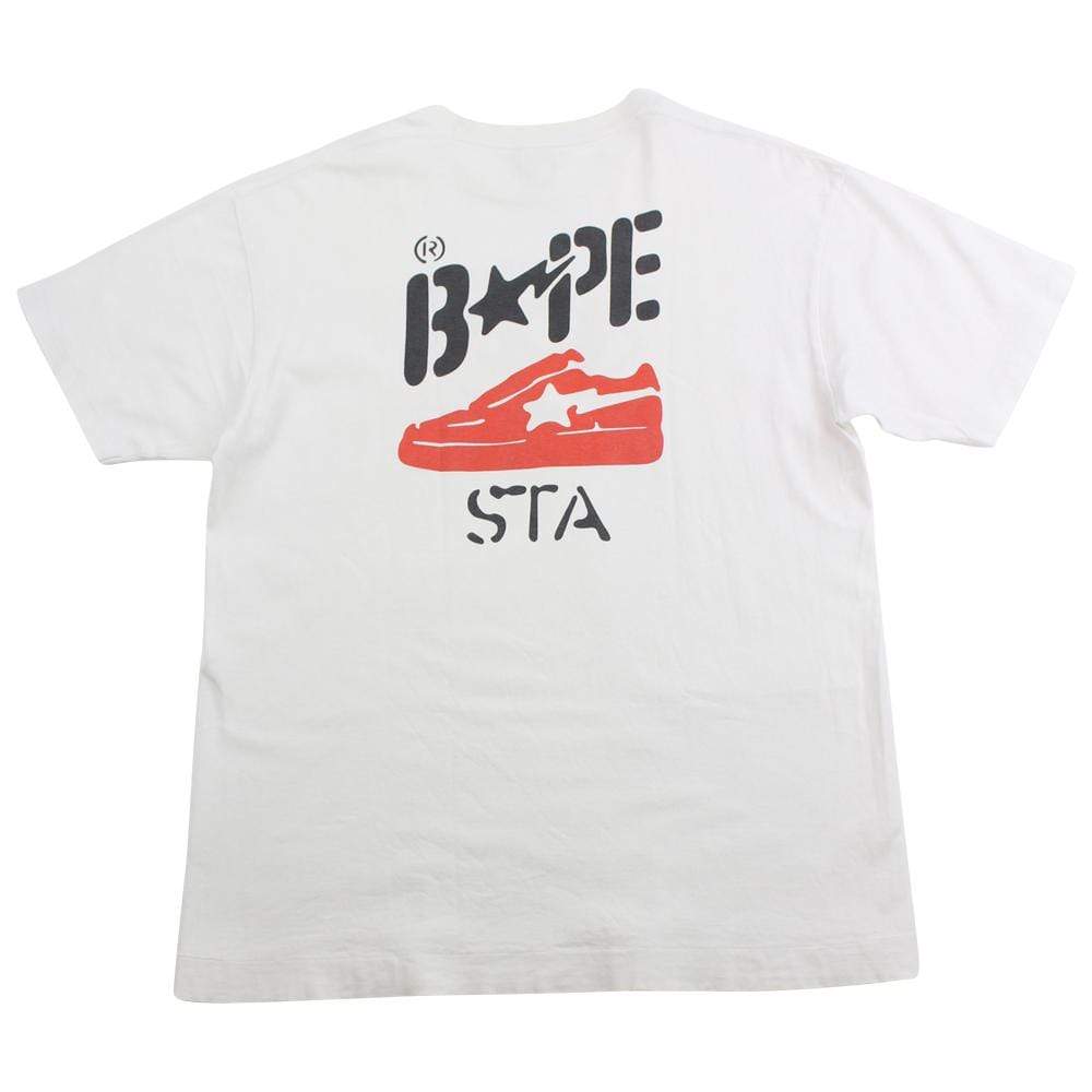 Bape Superman bapesta Logo Busy Works Tee White - SaruGeneral